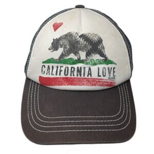 Billabong California Love Snapback Trucker Hat Gray One Size Mesh Back Printed